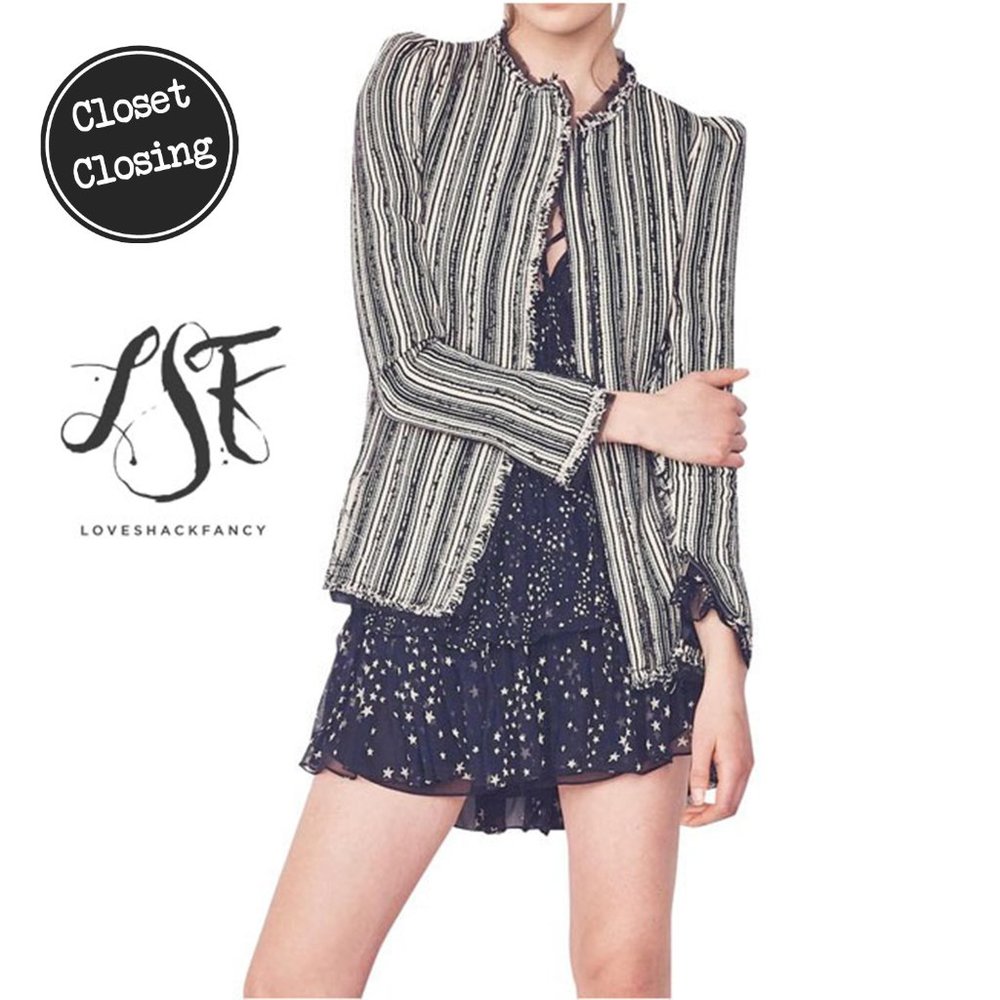⚡️[LoveShackFancy] NWT Cream & Black Sienna Jacket